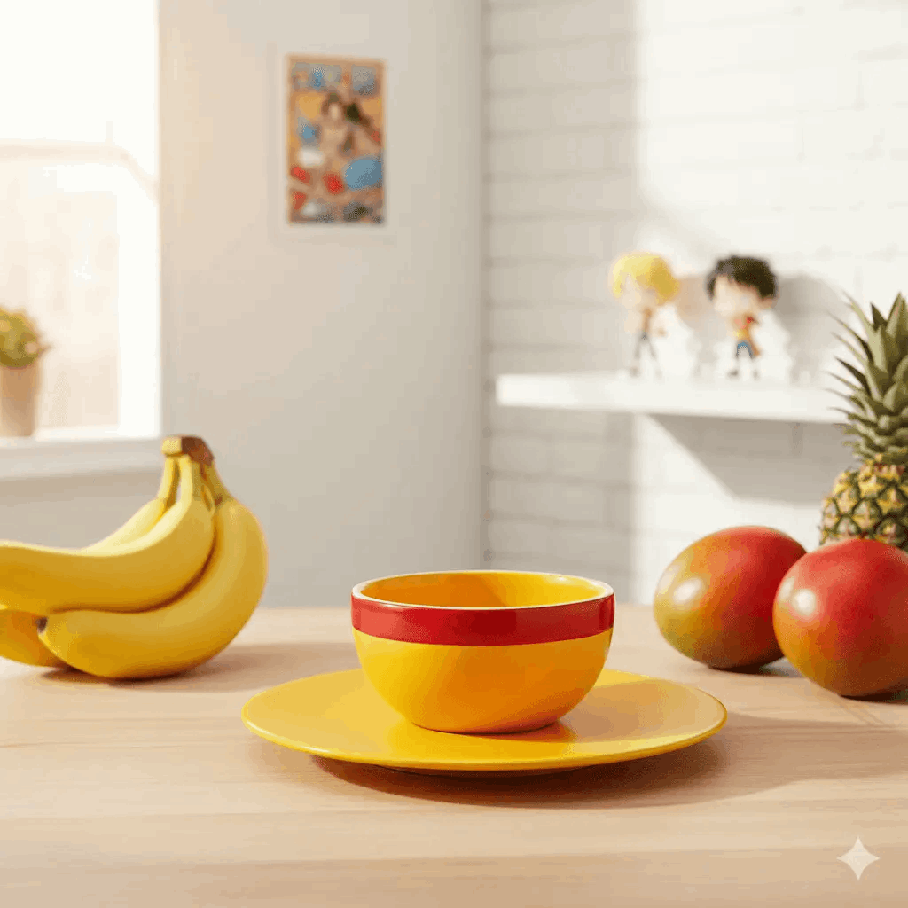 Bol et Soucoupe One Piece Chapeau de Paille - Geek Store