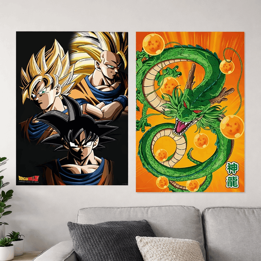 Set 2 Posters Dragon Ball Goku & Shenron - Geek Store