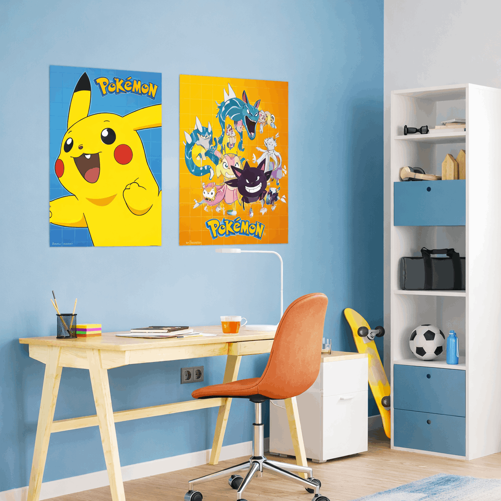 Set 2 Posters Pokemon Personnages colorés - Geek Store