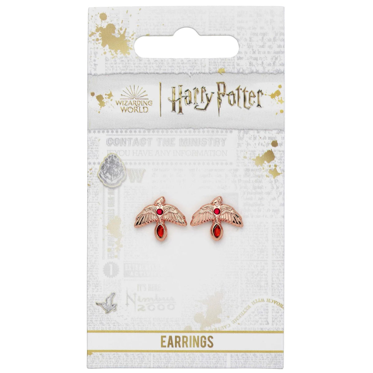 Boucles d'Oreilles Harry Potter Phénix Rose Gold