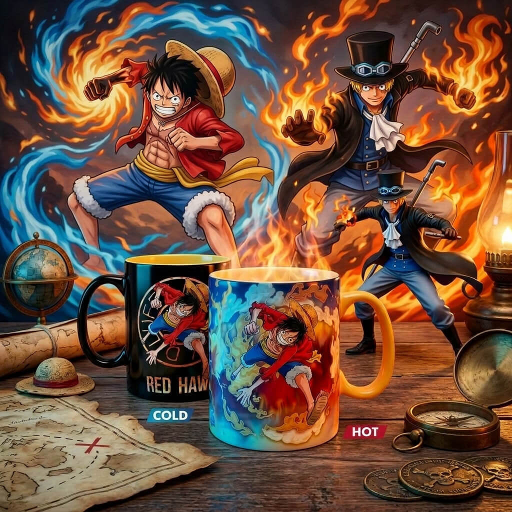 Mug Heat Change One Piece Luffy & Sabo