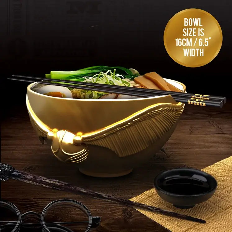 Bol à ramen avec baguettes Harry Potter Vif d'Or