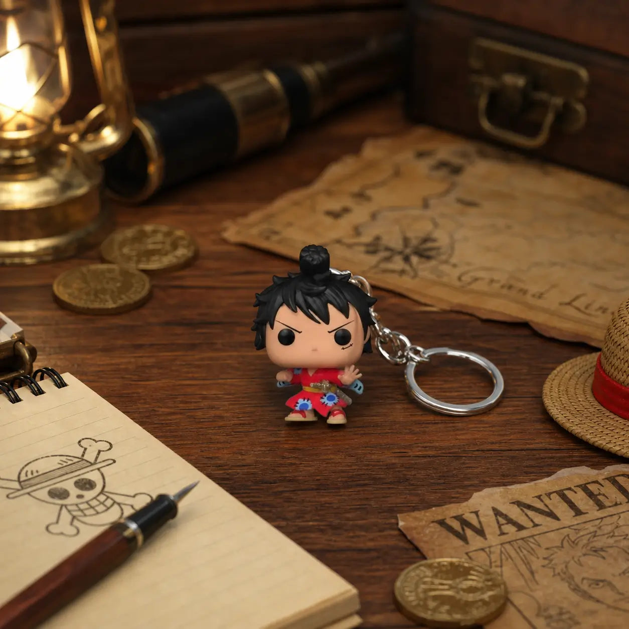 Porte-clés Funko Pocket Pop One Piece – Luffy in Kimono