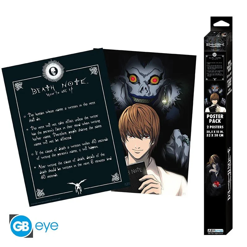 Set 2 Posters Death Note Light & Death Note - Geek Store