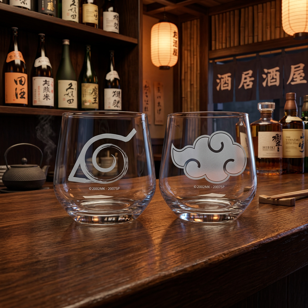 Set de 2 verres Naruto Shippuden Konoha & Akatsuki - Geek Store