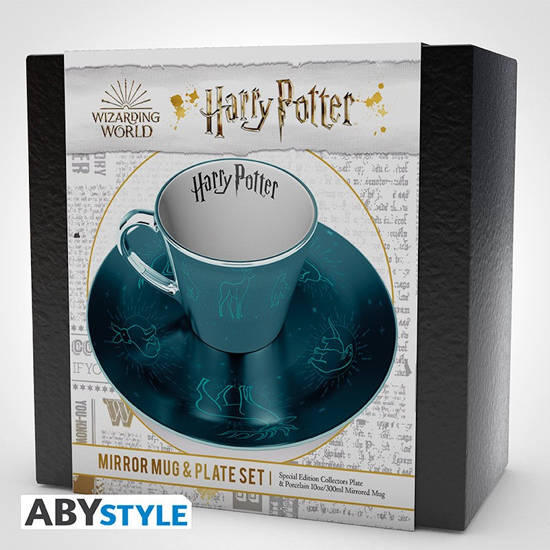 Mug à café Harry Potter miroir et soucoupe Patronus
