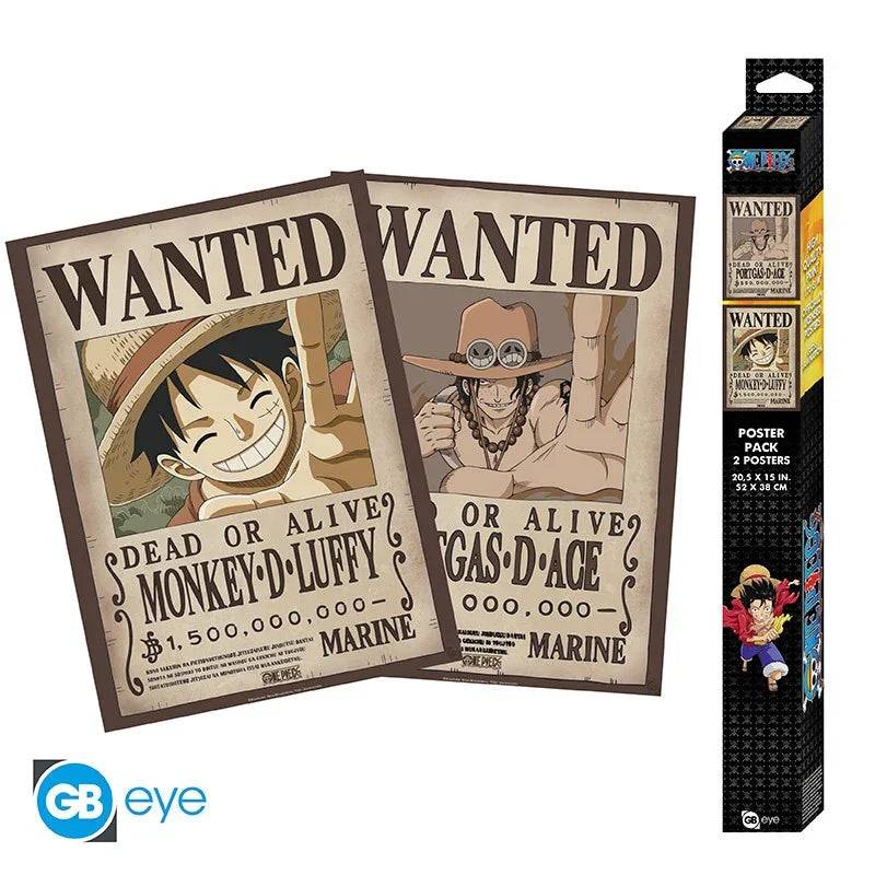 Set 2 Posters One Piece Wanted Luffy & Ace - Geek Store