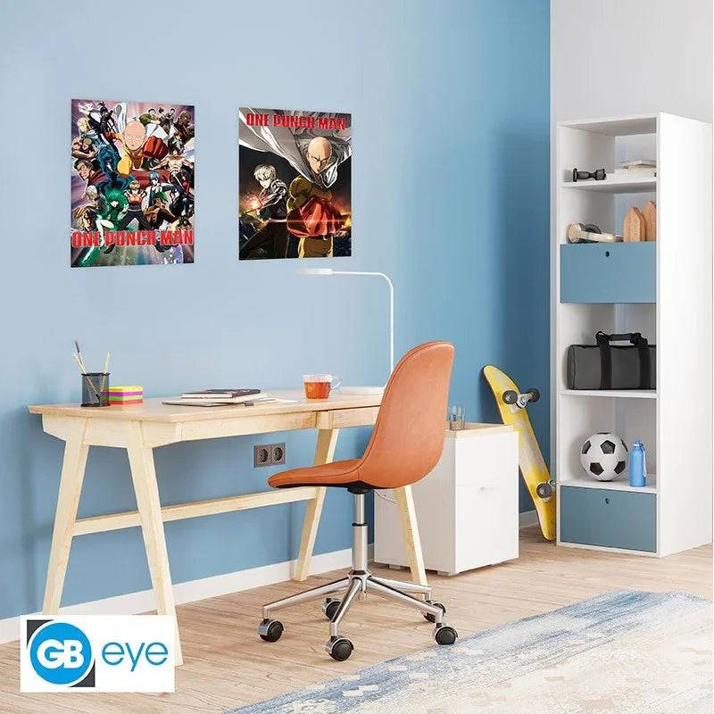 Set 2 Posters One Punch Man Saitama & Genos - Geek Store