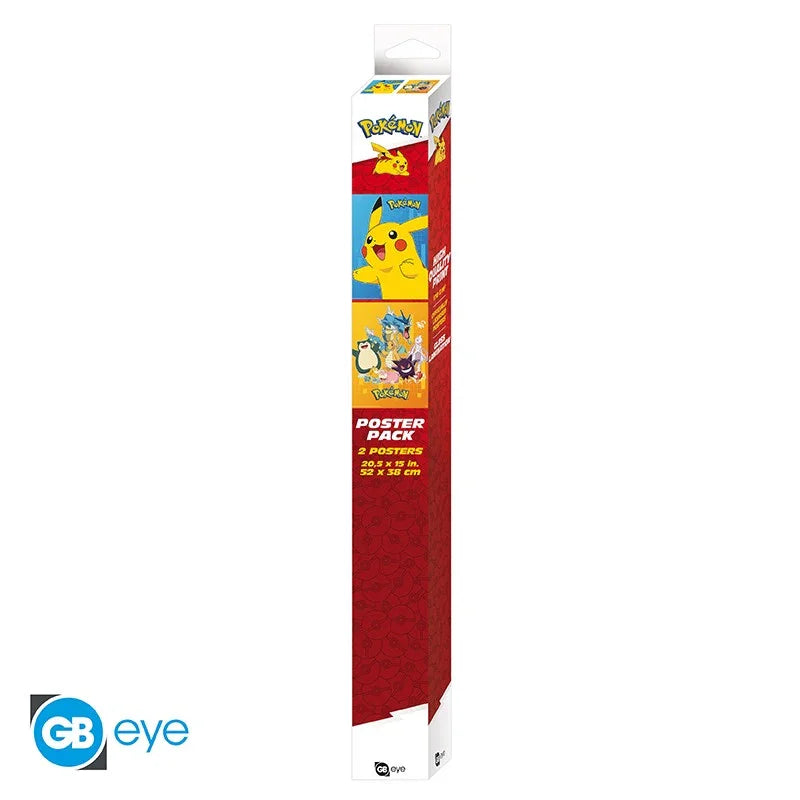 Set 2 Posters Pokemon Personnages colorés - Geek Store