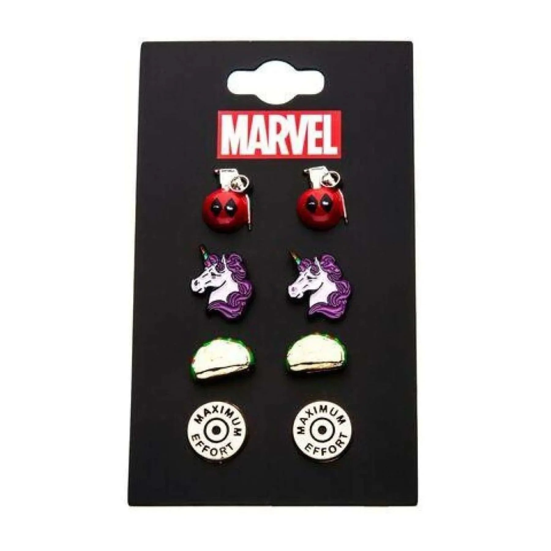 Boucles d'oreilles - Marvel - Deadpool pack de 4 paires - Geek Store