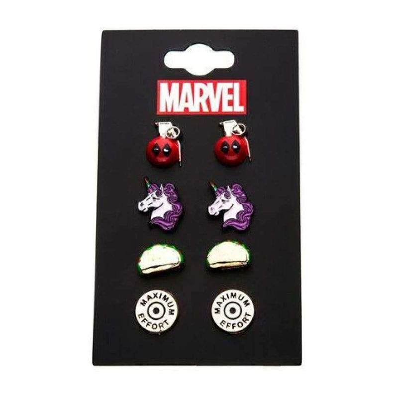 Boucles d'oreilles - Marvel - Deadpool pack de 4 paires Geek Store