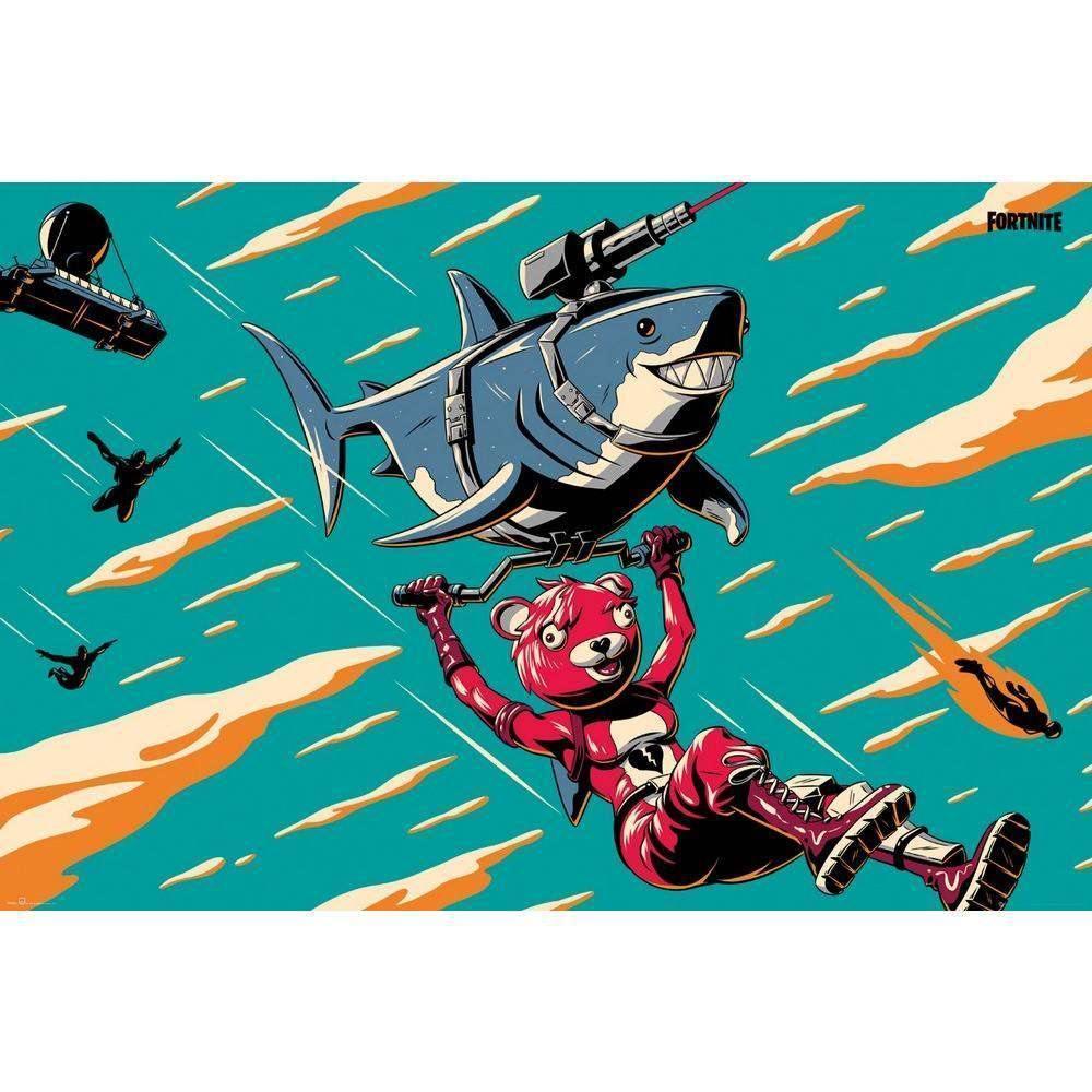 Poster Fortnite Laser Shark - Geek Store