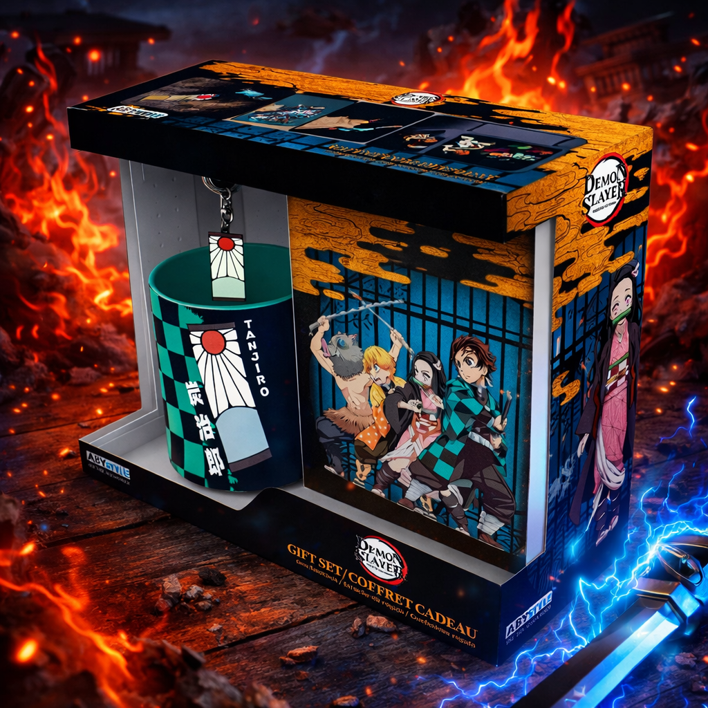 Pack Demon Slyer Mug320ml + Keyring + Cahier Tanjiro - Geek Store