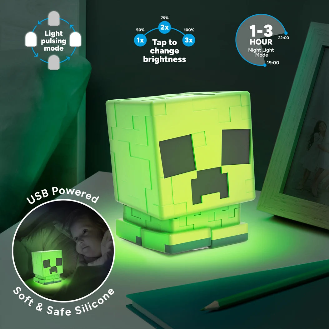 Lampe Minecraft Silicone Creeper SquishyGlo Rechargeable