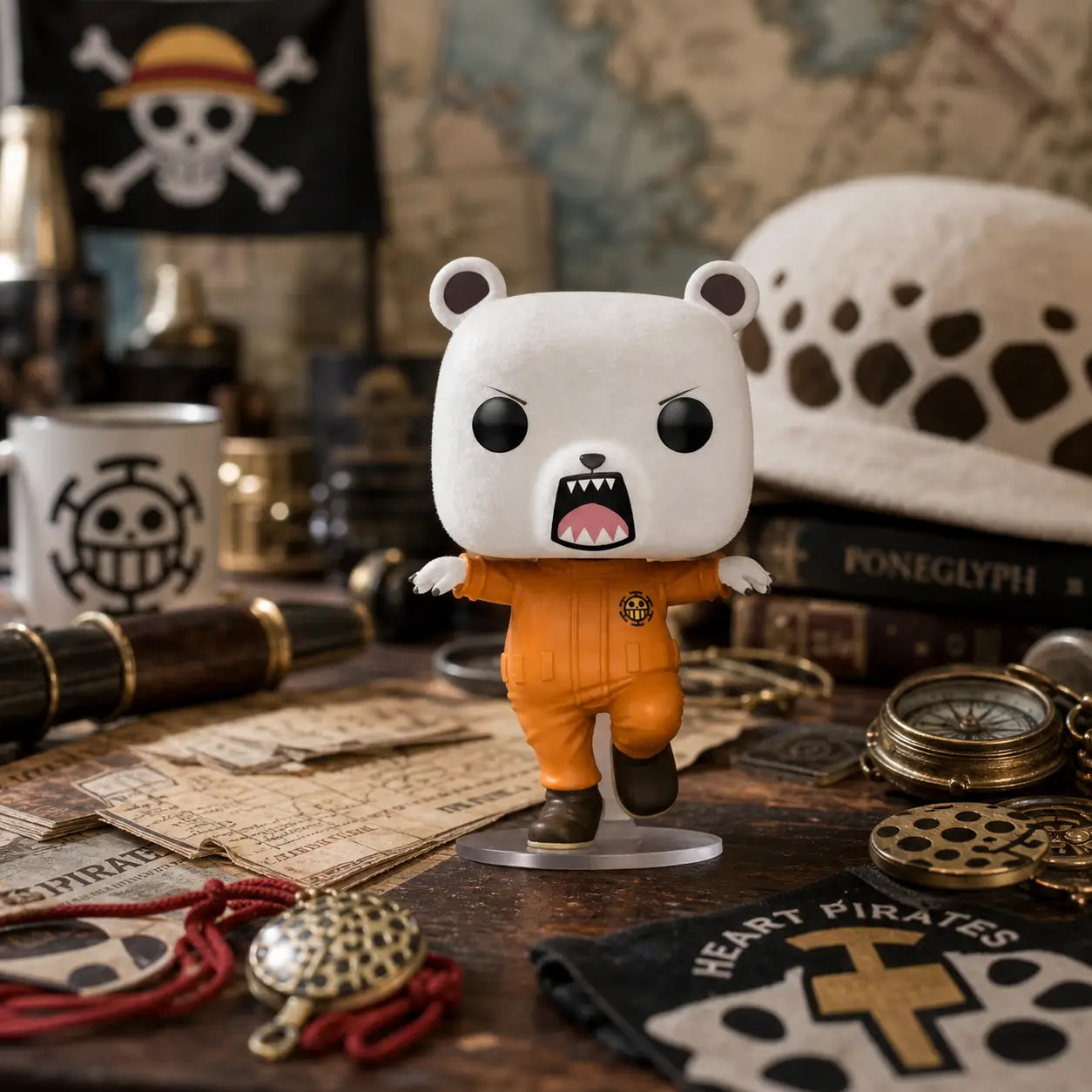 Figurine POP Animation One Piece Bepo Flocked