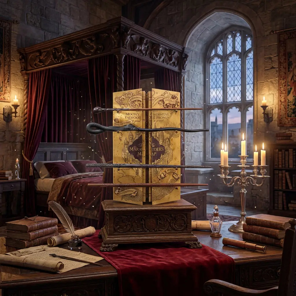 Présentoir 4 baguettes Harry Potter La carte du maraudeur