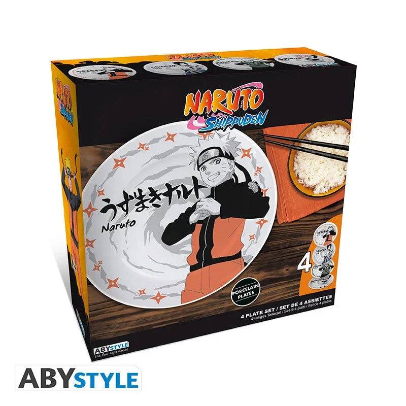 Set de 4 Assiettes Naruto Shippuden Personnages - Geek Store