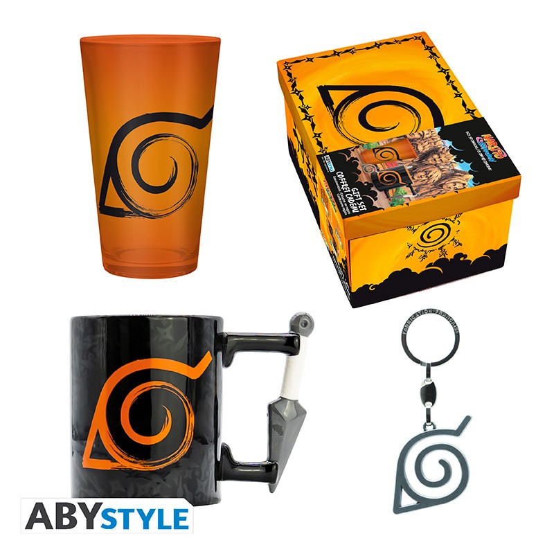 Pck premium Verre XXL +Porte-clés 3D+Mug 3D NARUTO SHIPPUDEN