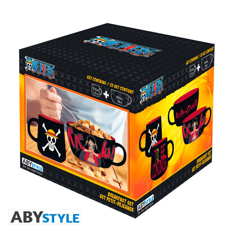Set Petit Déjeuner One Piece Mug + Bol Luffy