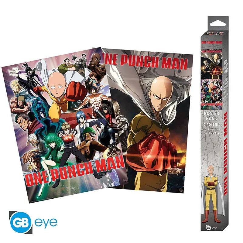 Set 2 Posters One Punch Man Saitama & Genos - Geek Store