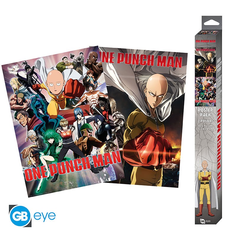 Set 2 Posters One Punch Man Saitama & Genos