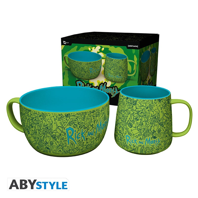 Set Petit Déjeuner Mug + Bol - Motif Rick and Morty