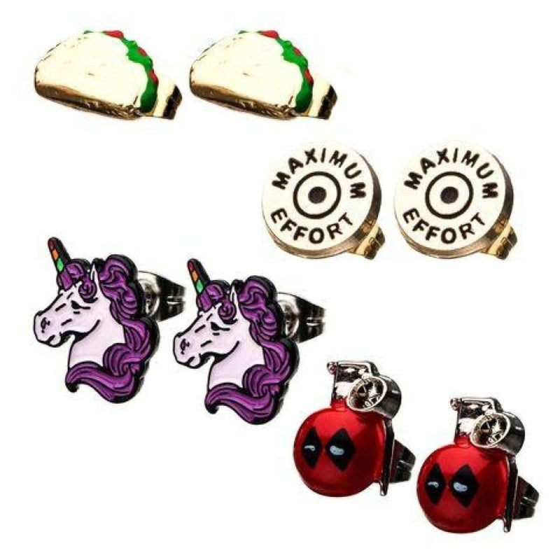 Boucles d'oreilles - Marvel - Deadpool pack de 4 paires Geek Store
