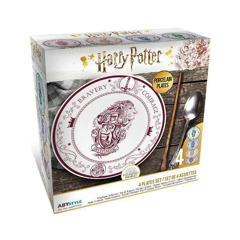 Set de 4 Assiettes Harry Potter Maisons Poudlard Geek Store