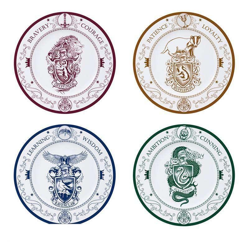 Set de 4 Assiettes Harry Potter Maisons Poudlard Geek Store